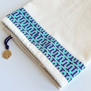 Tory Burch New Large Turqouise Blue Trim Band Accessories Shoes Purse Dust Bag